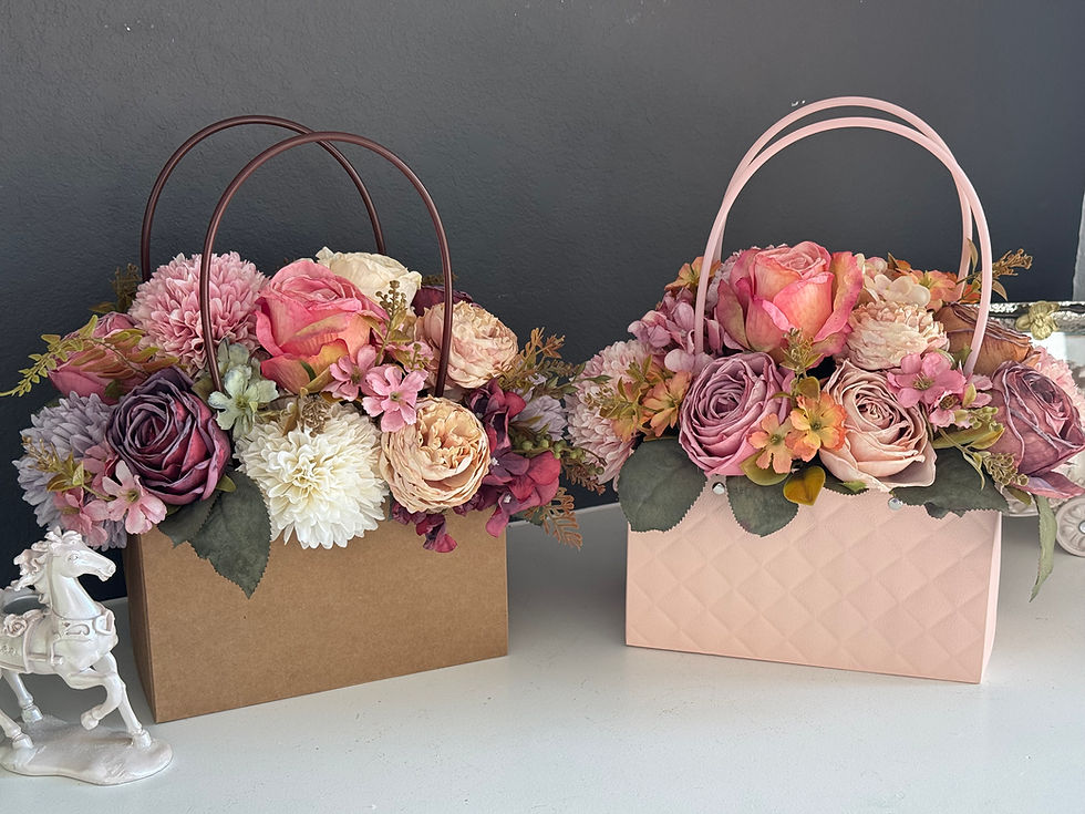 Thumbnail: Flower purse gift box - rustic brown