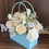 Thumbnail: Floral purse gift box - striated sky blue