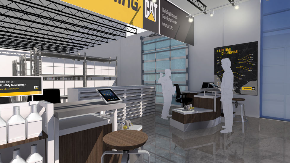 Dealership CAT Caterpillar design customer experience showroom