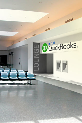 A rendering of the Intuit airport lounge concept.