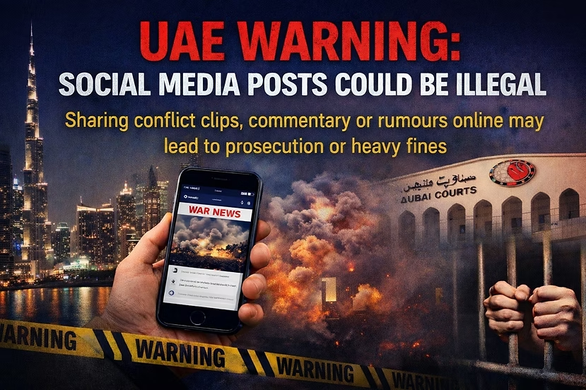 warning from detained in dubai about uae cybercrime laws and social media posts about the war