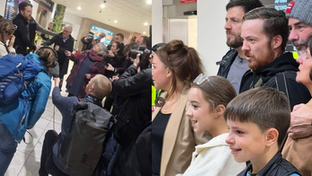 Brian Glendinning’s emotional reunion with family at Edinburgh Airport