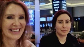 Latifa photographed at Dubai mall with British skydiver
