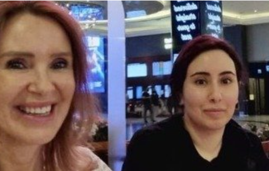 Latifa photographed at Dubai mall with British skydiver