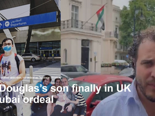 Albert Douglas’s son finally in UK after Dubai ordeal