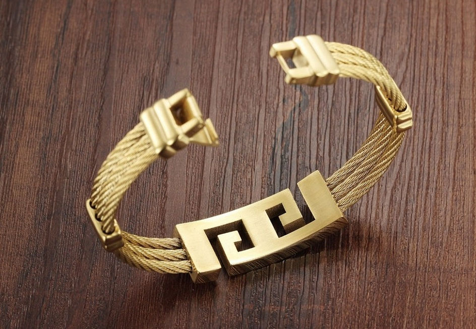 Miniatura: Bracelete Pulseira Unissex Banhada a Ouro 18K