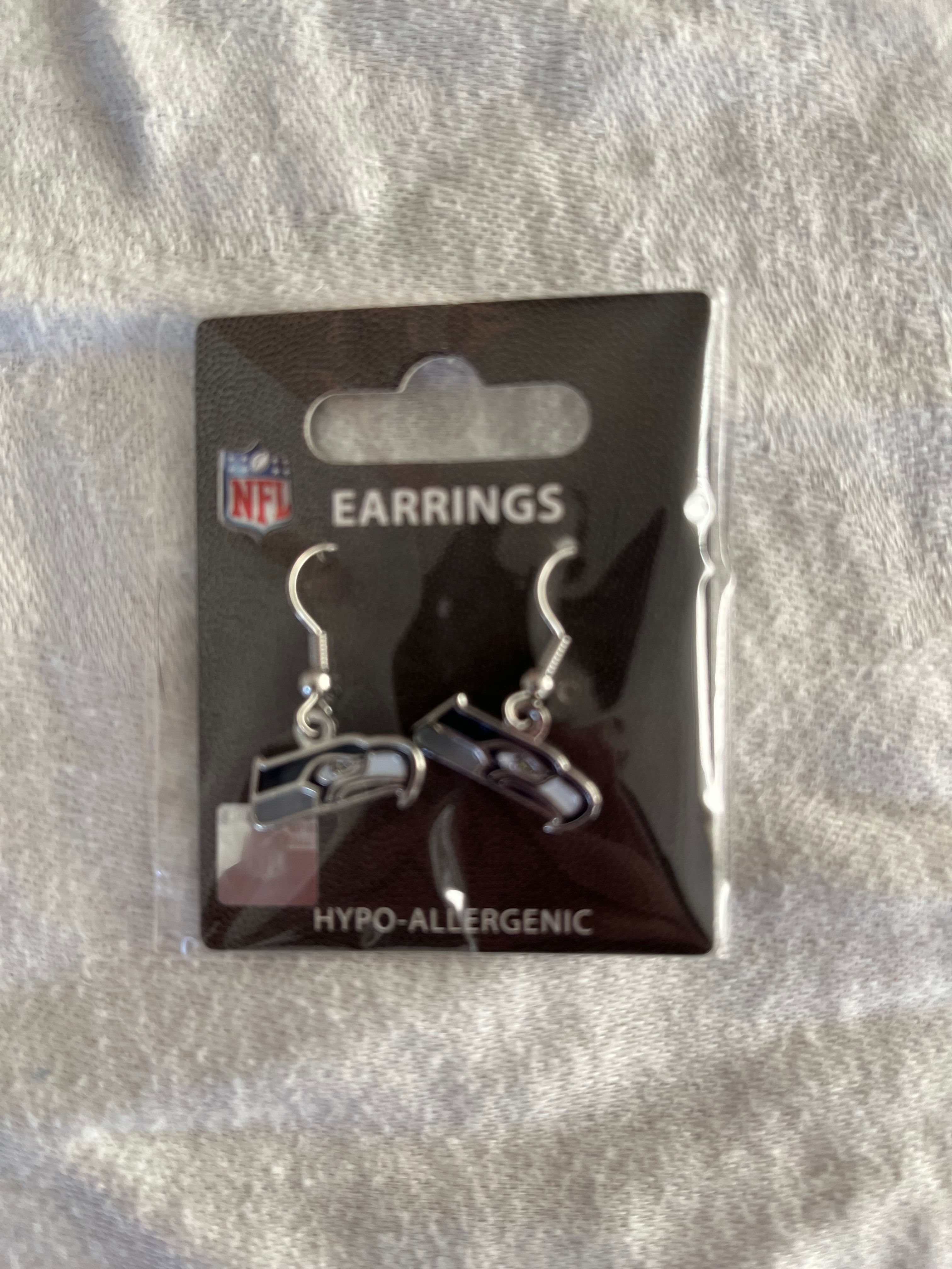 Seattle Seahawks drop earrings Aminco Brand