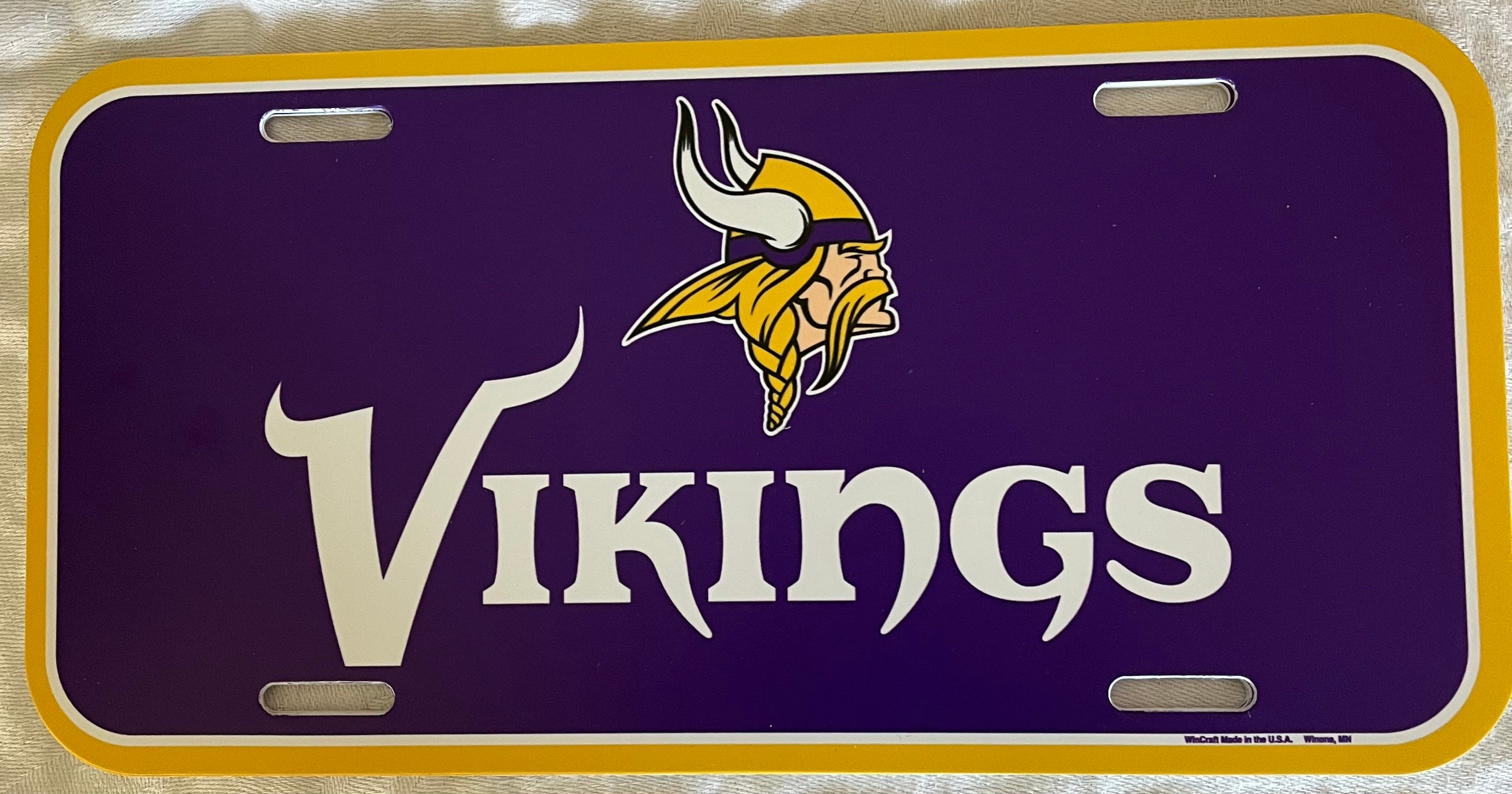 Minnesota Vikings plastic license plate