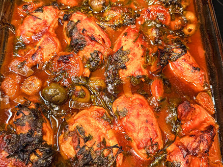 My Go-To Moroccan Chicken with Apricots, Olives & Leeks