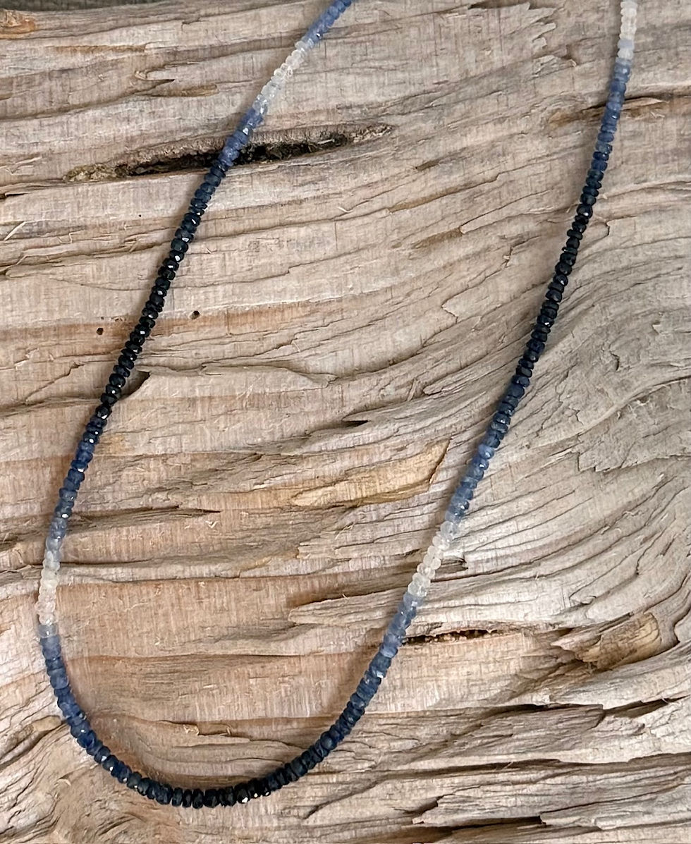 Saphir Collier 4-5mm Button facettiert