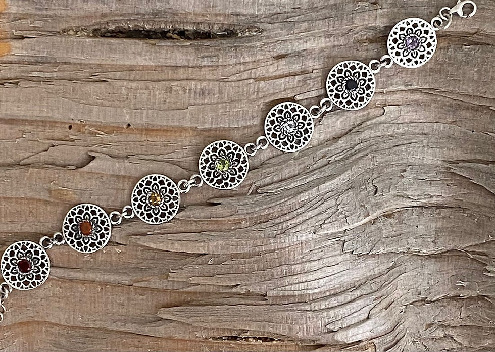 Chakra Armband mit Silber