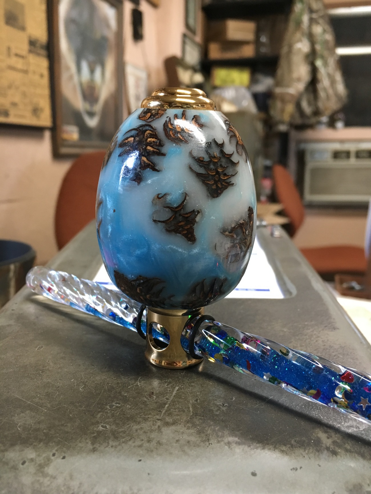 Oil Wand Kaleidoscope Resin & Pine C