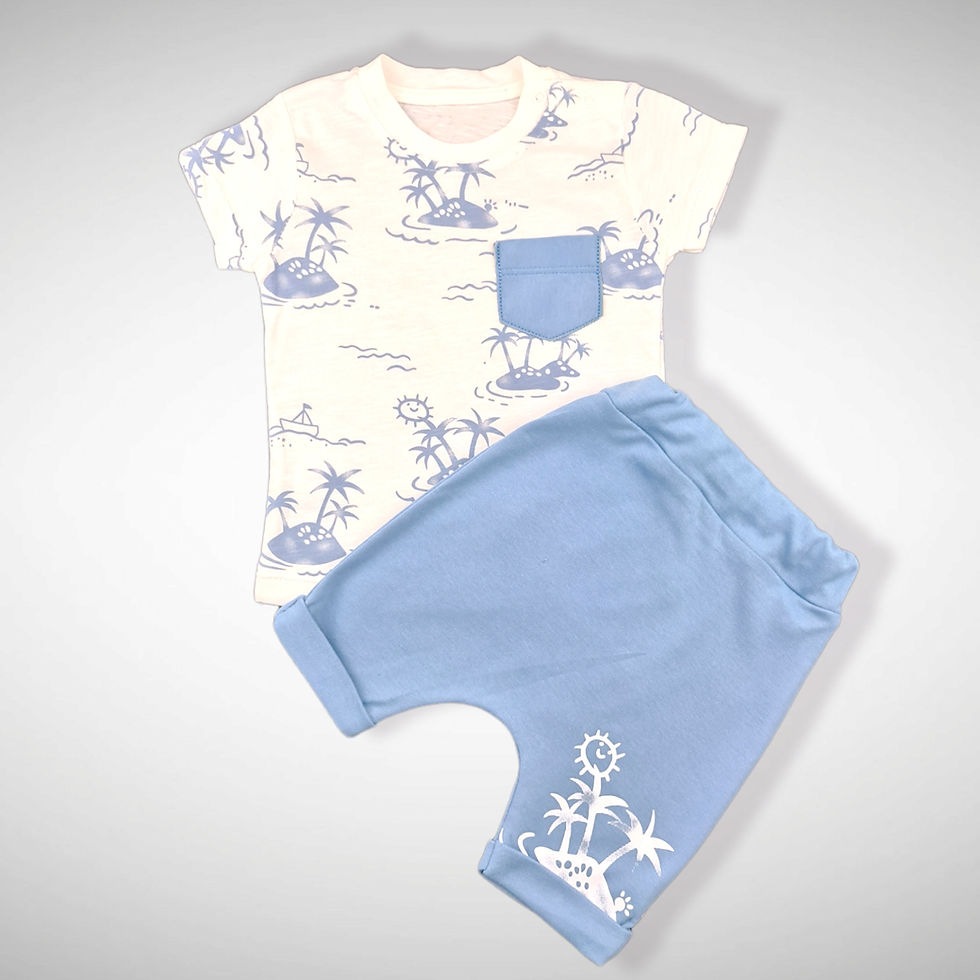 Stoere Blauwe Zomerset "Palmboom"