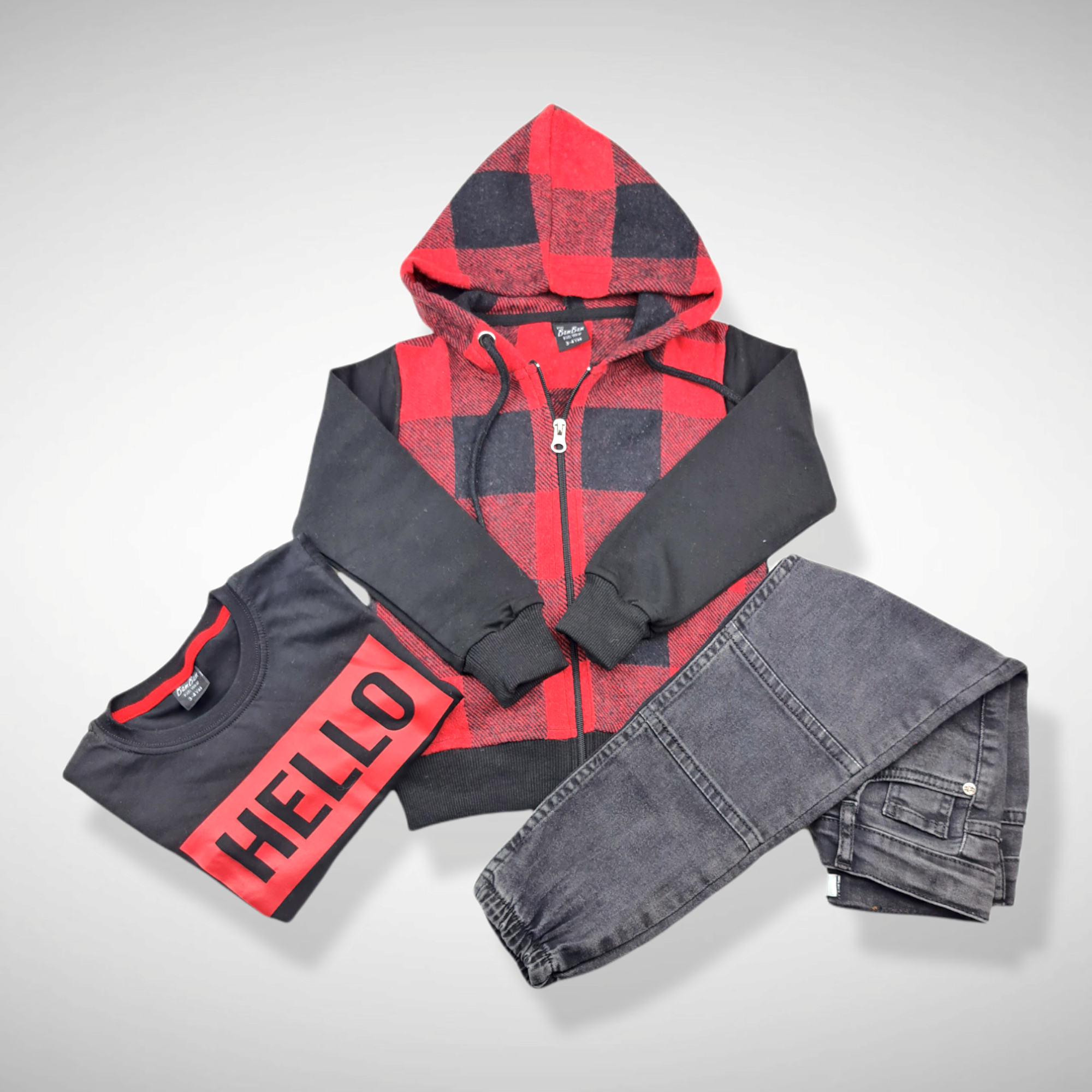 Zwart/Rode Set "BamBam"