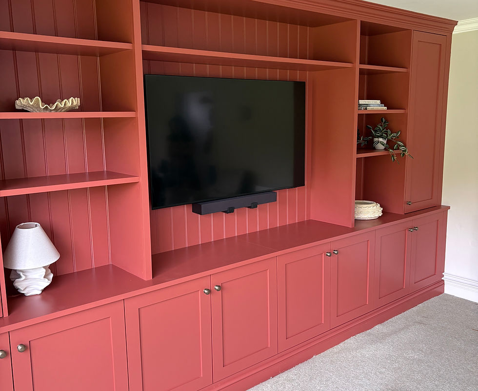 Bespoke fitted media unit in Little Chalfont by Bretton Carpentry