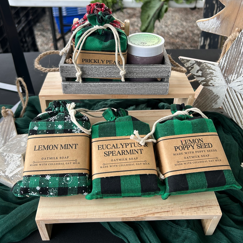 Thumbnail: Soaps inside of festive holiday bags
