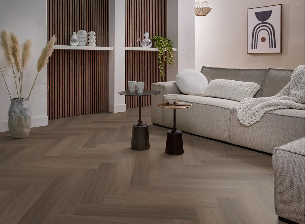 Thumbnail: Ambiant Spigato Estino visgraat dryback brown PVC