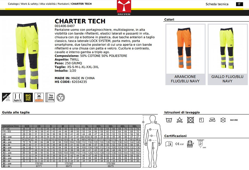 Miniatura: Pantalone  con portaginocchiere CHARTER TECH -  50% cotone + 50% poliestere