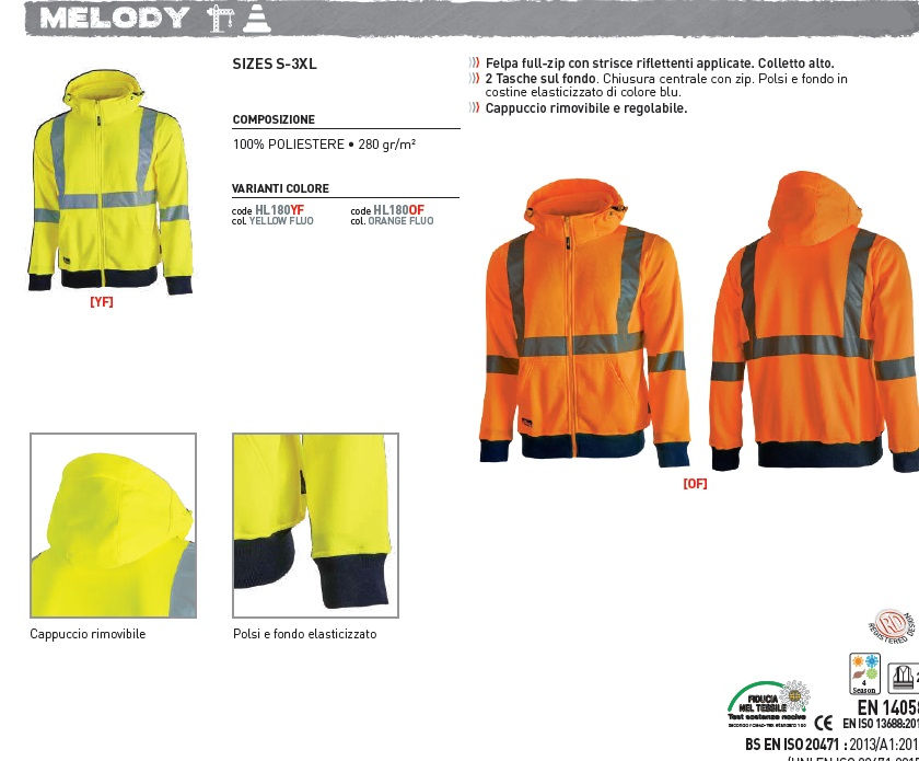 Miniatura: U-Power - MELODY - Felpa Full-zip - Alta Visibilità