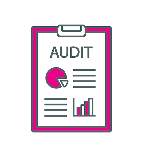 clipboard holding a website audit sheet of paper