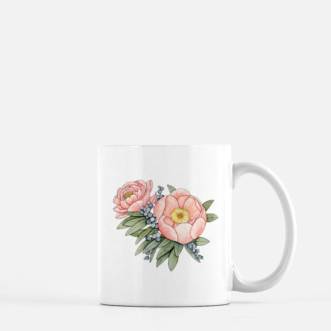Peonies and Berries Mug