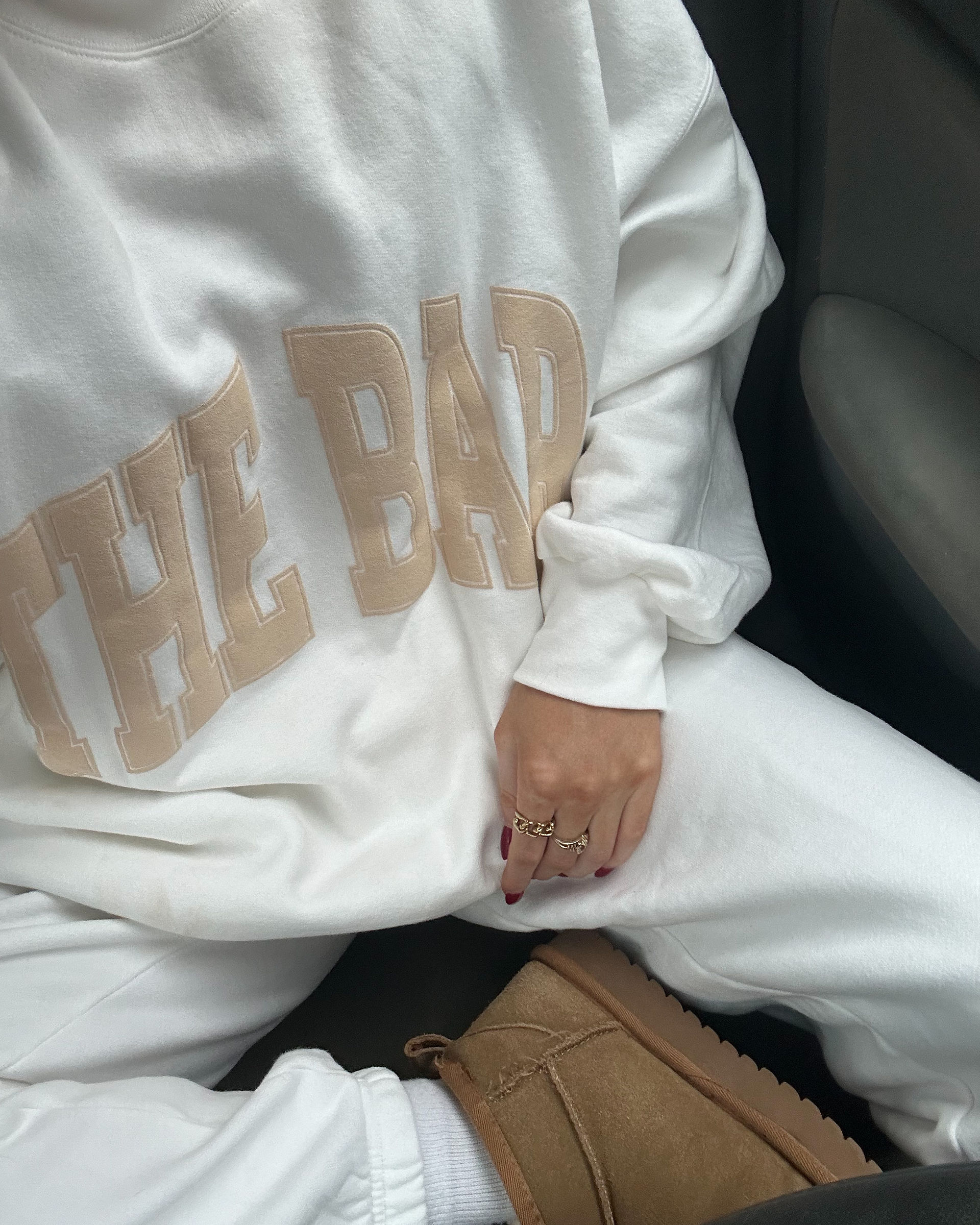 pov photo of "THE BAR" sweat set