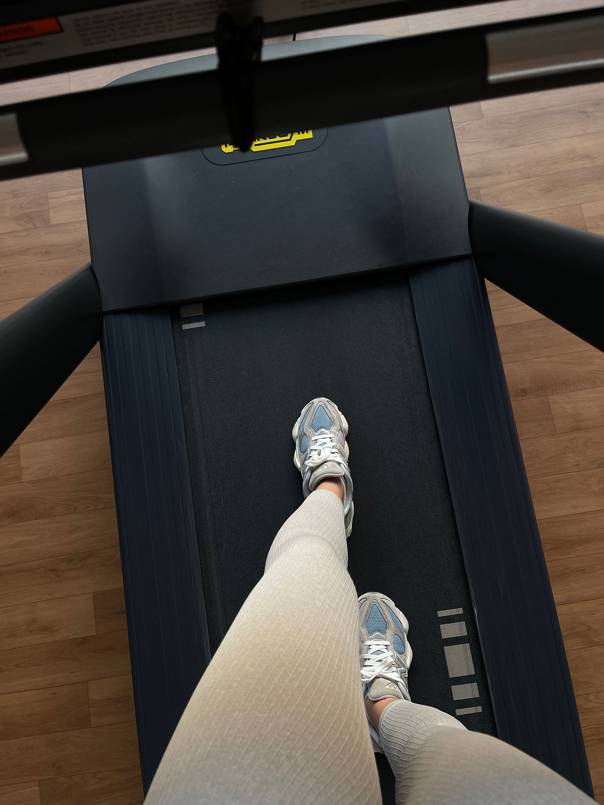pov of girl walking on a treadmill