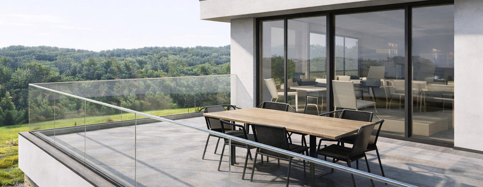 Dachterrasse umgeben von Natur