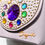 Thumbnail: The Bling Bag - Beige with Small & Big Purple Stone