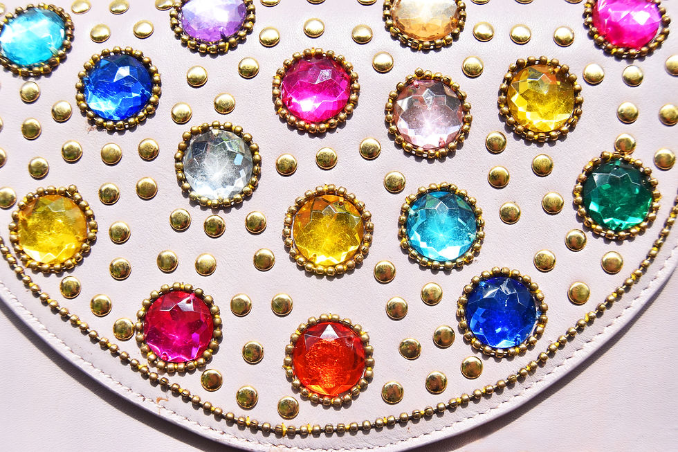Thumbnail: The Bling Bag - Beige with small Stones