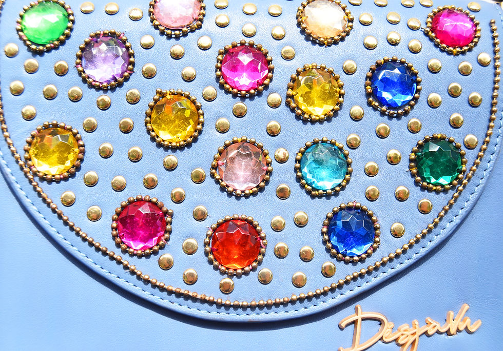 Thumbnail: The Bling Bag - Blue with small Stones