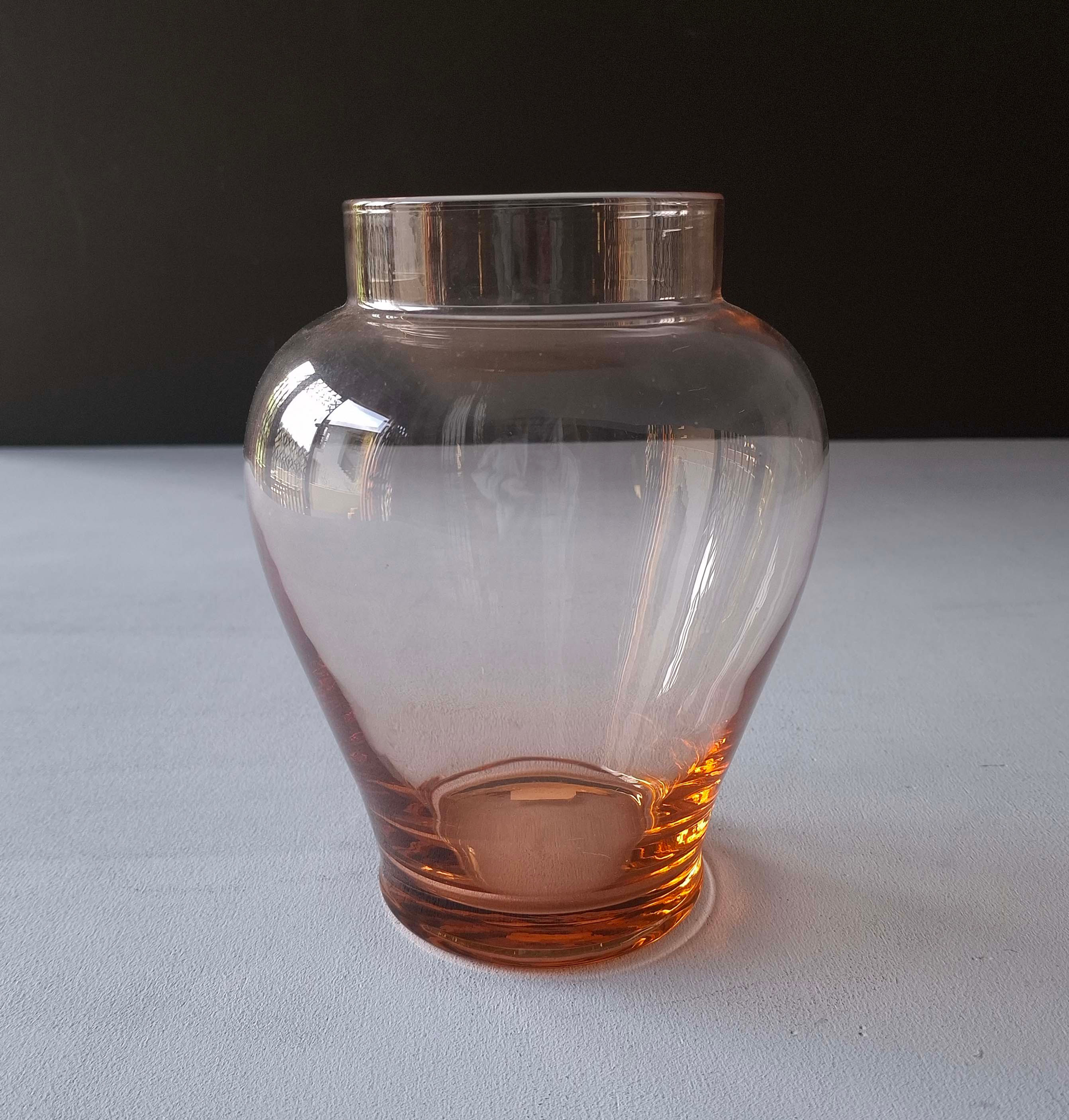 Vintage Pink Glass Vase