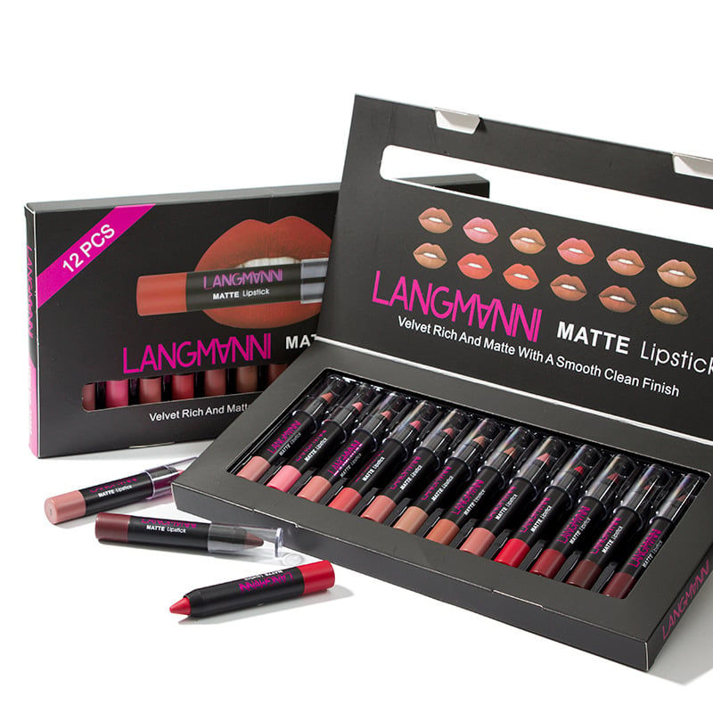 Set de Lápiz Labial Mate y Brillo No Pegajoso