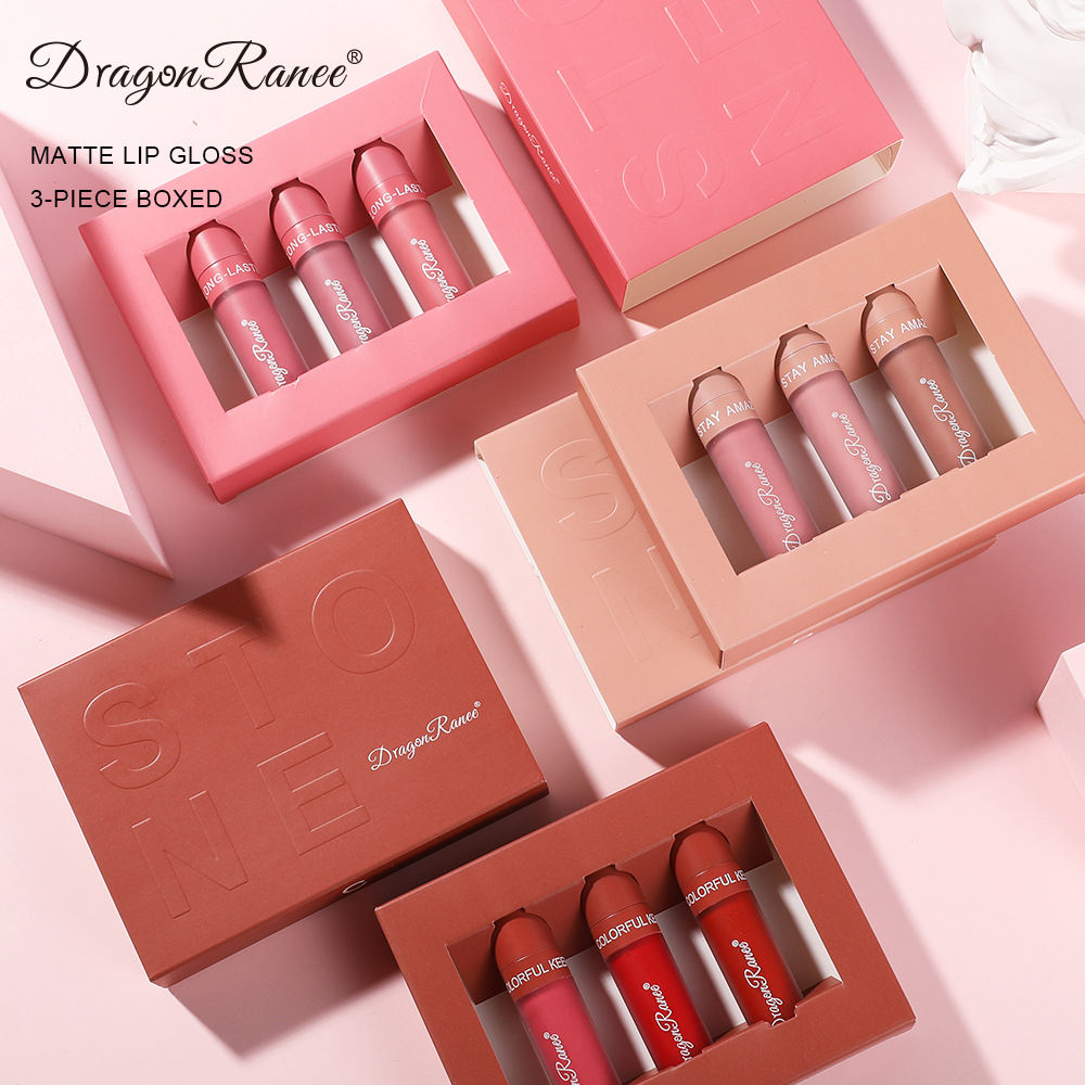 Set de 3 Brillos Labiales Mate - No se adhiere al vaso