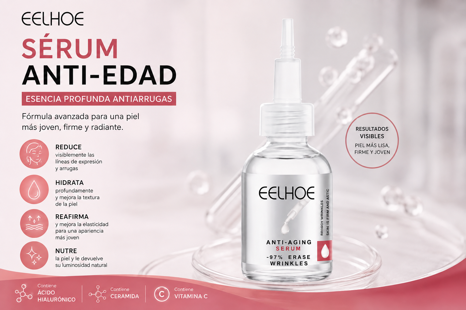Sérum Anti Edad de Cuidado Facial Reafirmante y Nutritivo (Una Pieza)