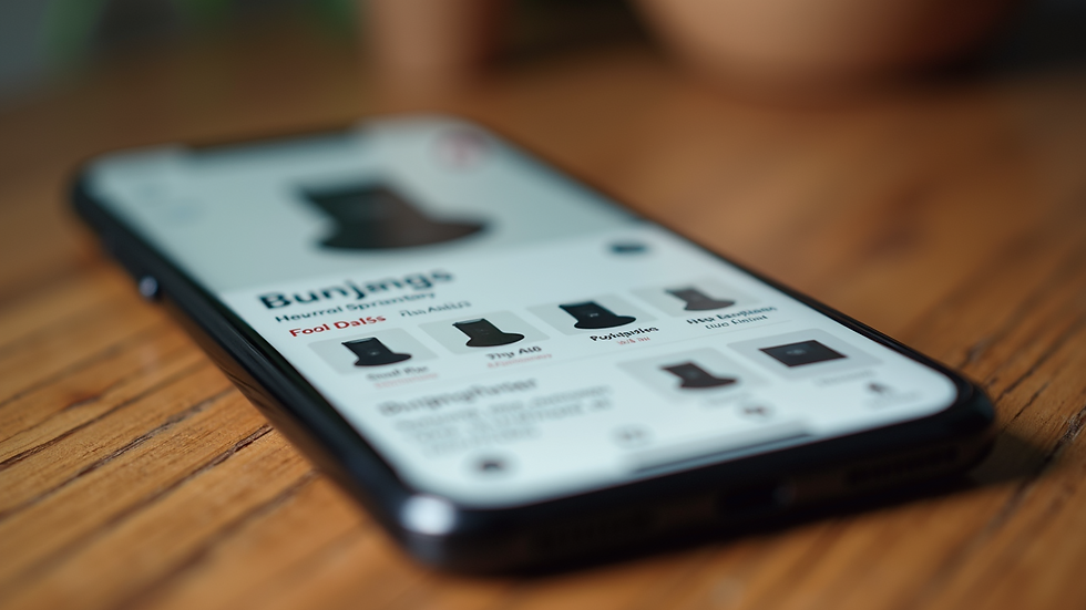 Close-up view of a smartphone displaying Bunjang product listing