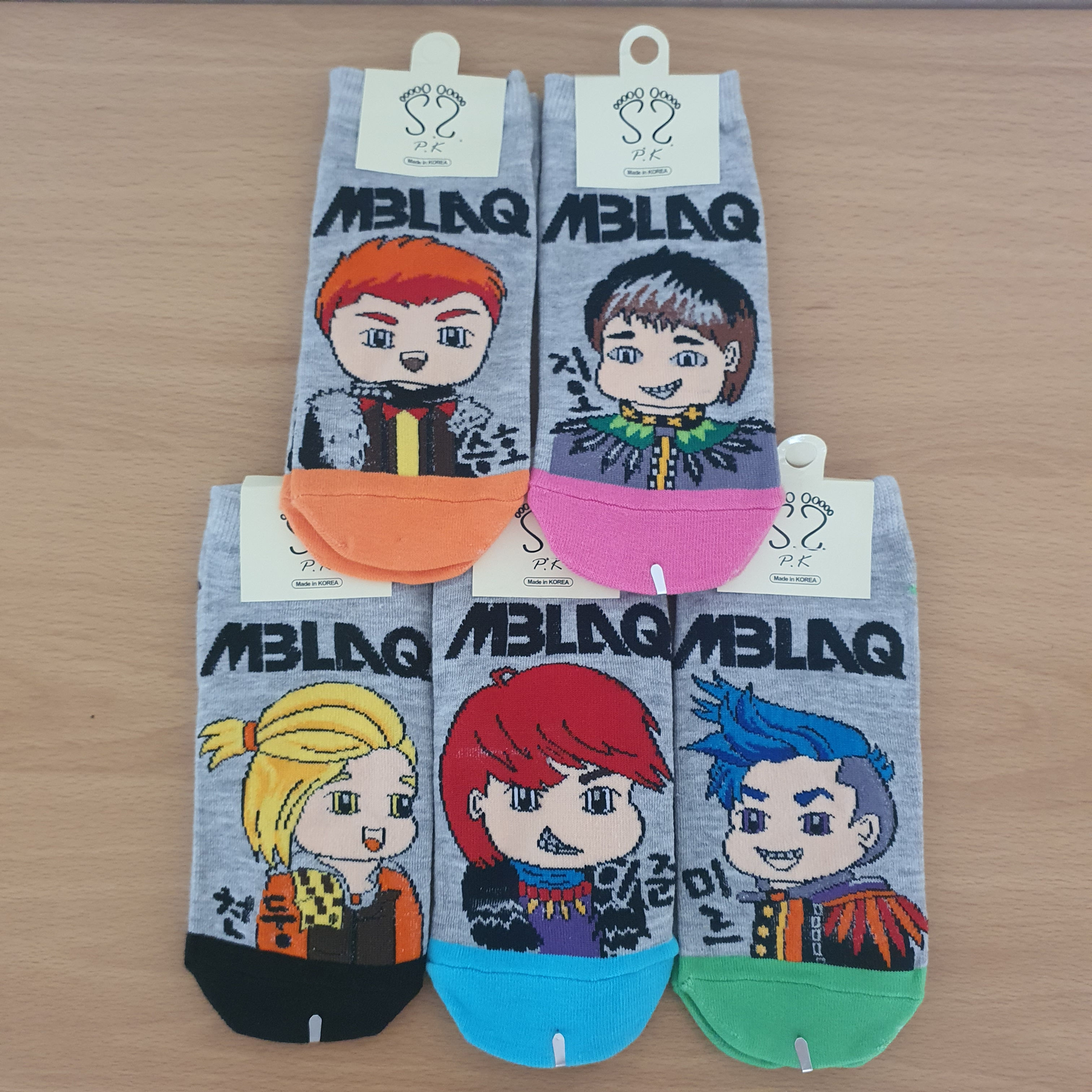 MBLAQ Kpop Socks – 5 Pairs Set | Full Member Pack | Women’s Korean Fashion Socks | K-Pop Merchandise | Made in Korea