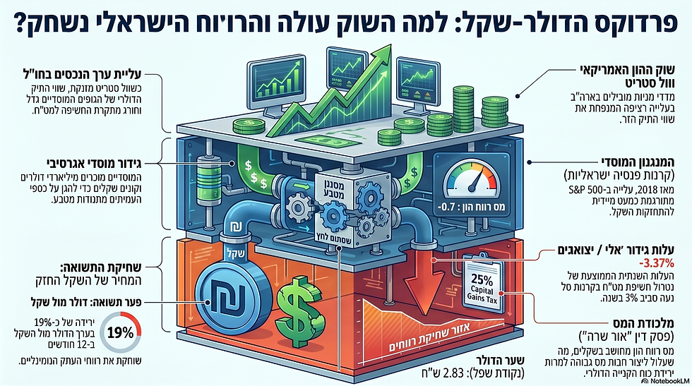 תמונה שמסבירה ויזואלית מה קורה בין הדולר לשקל