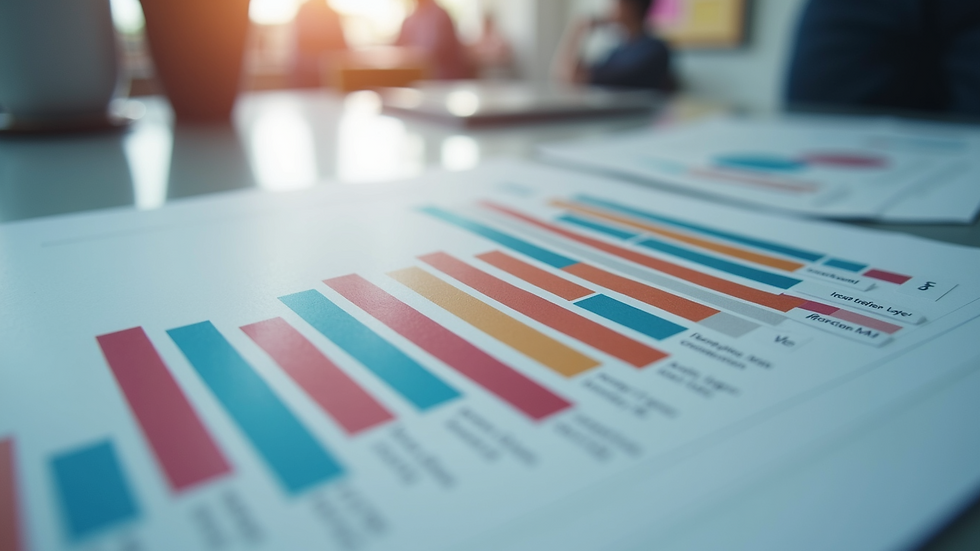 Close-up view of a bar chart comparing sales of different categories