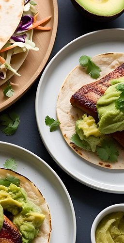 Quesadillas y tacos mexicanos con guacamole preparados por chef a domicilio en Montevideo