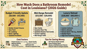 How Much Does a Bathroom Remodel Cost in Louisiana? (2026 Guide)
