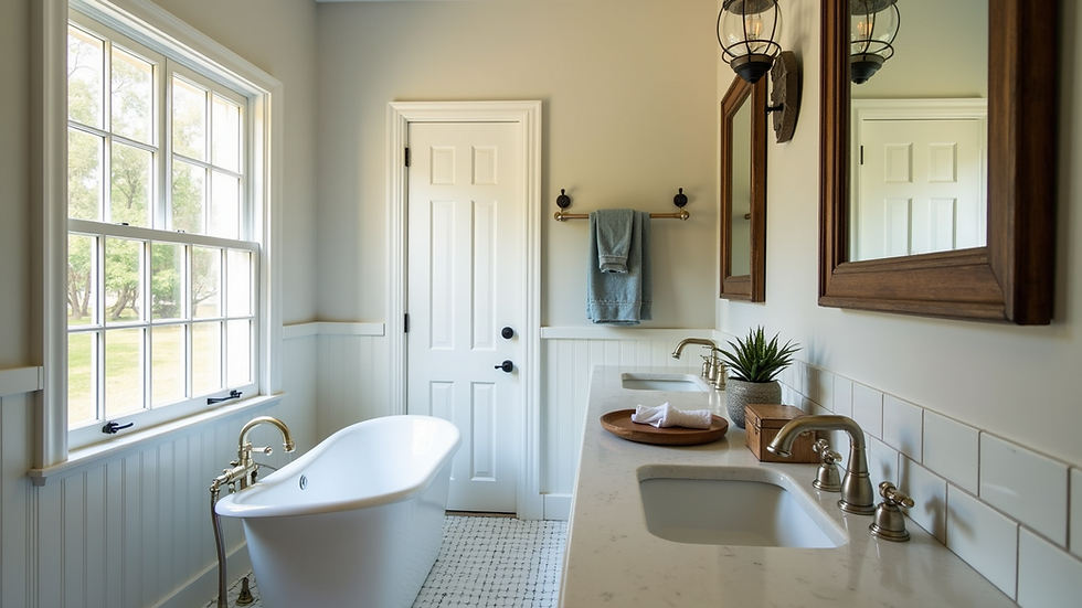 Close-up view of a bathroom with classic subway tile and vintage-style fixtures