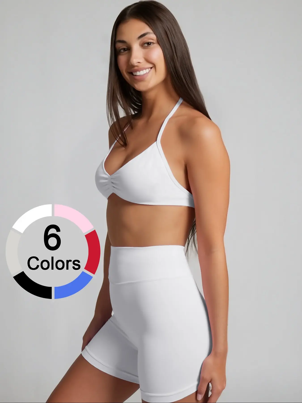 Thumbnail: Women'S Seamless Yoga Set, Gym Shorts & Sports Bra 2-Piece Workout, High-Waisted