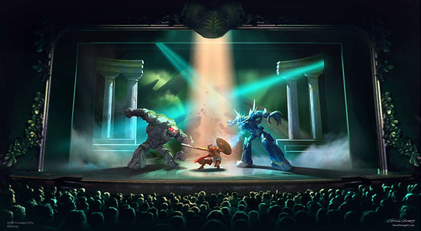 Titan Concept Art by Gina Chang for Hercules Stage Show on Disney Destiny Cruise Ship