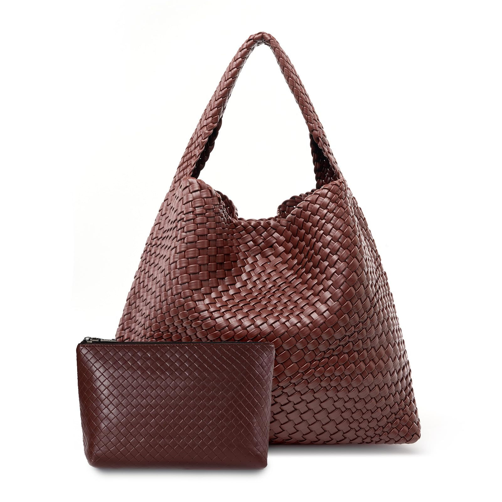 MELOLILA Large Woven Bag Tote Bags for Women Vegan Leather Tote Bag Woven Purse 