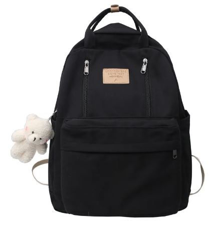 Thumbnail: School Bag Double Zipper Tote Bags