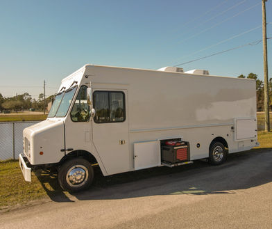 A close-up of the Honda generator, showing the reliable power solution for businesses interested in food trucks for sale with premium equipment.