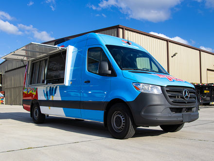 Custom-built food truck by Premier Food Trucks for Retail Sports Marketing in North Carolina, featuring top-quality equipment.