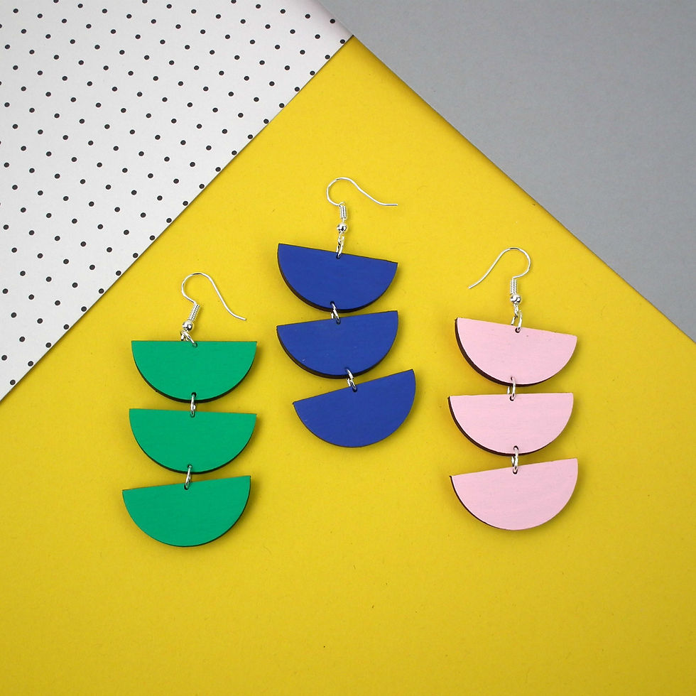Thumbnail: Demi Semi Circle Drop Earrings