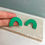 Thumbnail: Forest Green Arc Wooden Stud Earrings